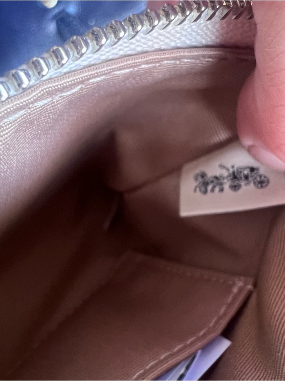 COACH Corner Zip Wristlet With Sequin Cherry Print NWT AUTHENTIC - Picture 5 of 5